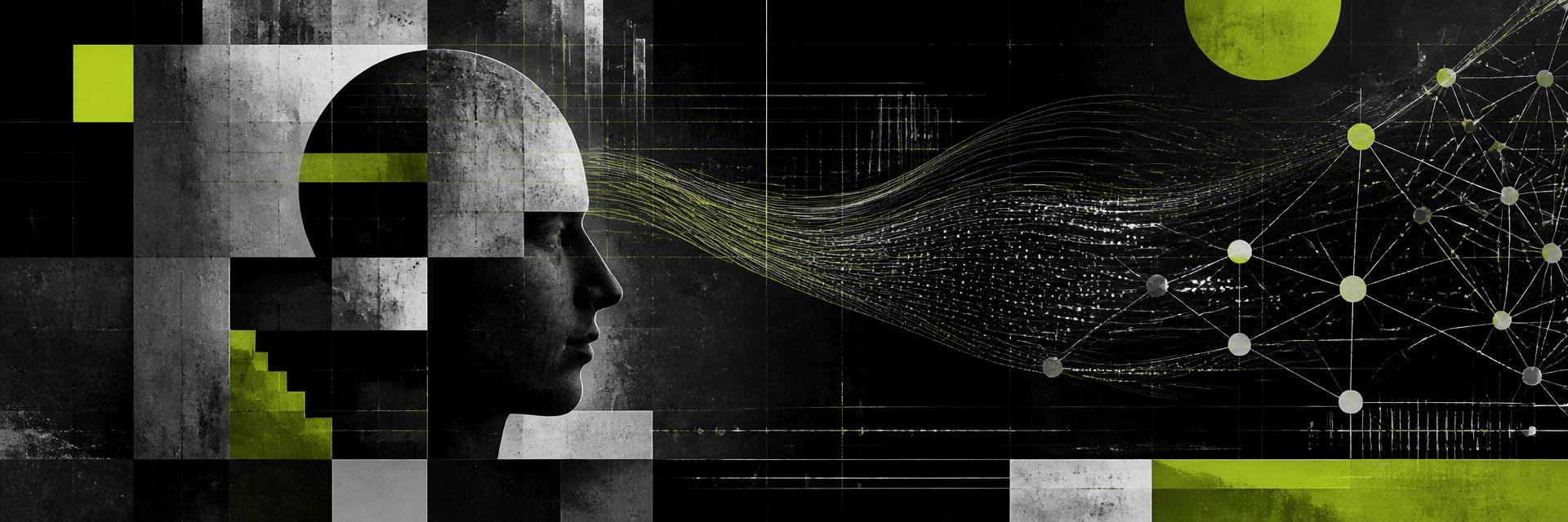 Abstract data and AI visualization